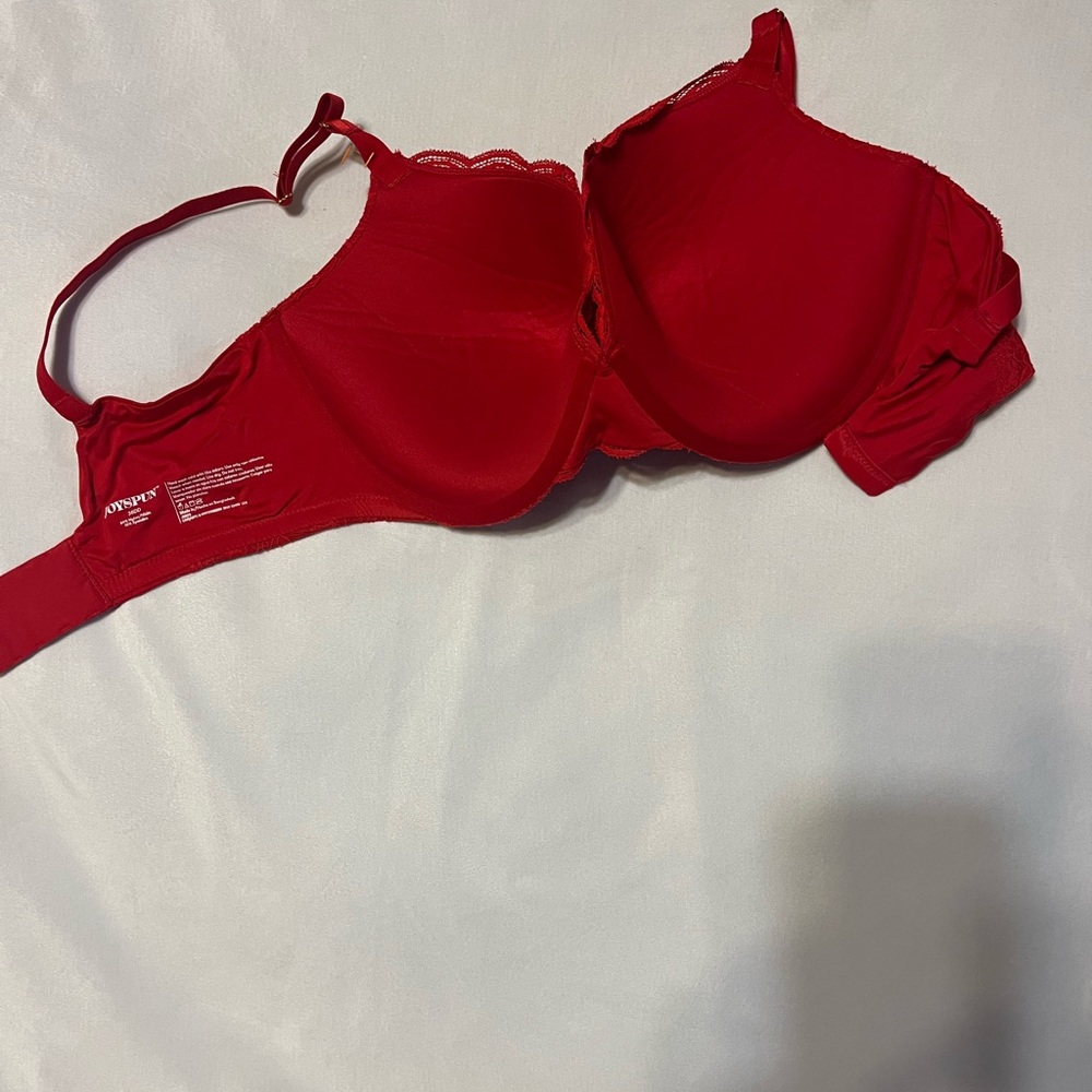 JOYSPUN Red Lace Underwire Bra Size 36DD - Picture 3 of 4
